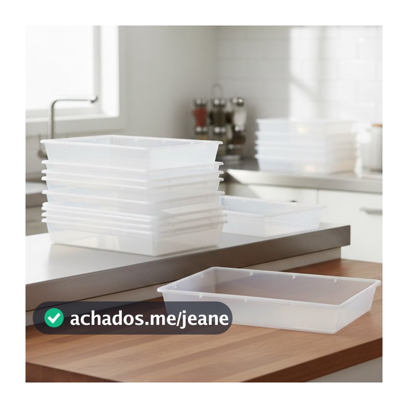 Kit 10 Bandeja 12L Organizador Multiuso Branco