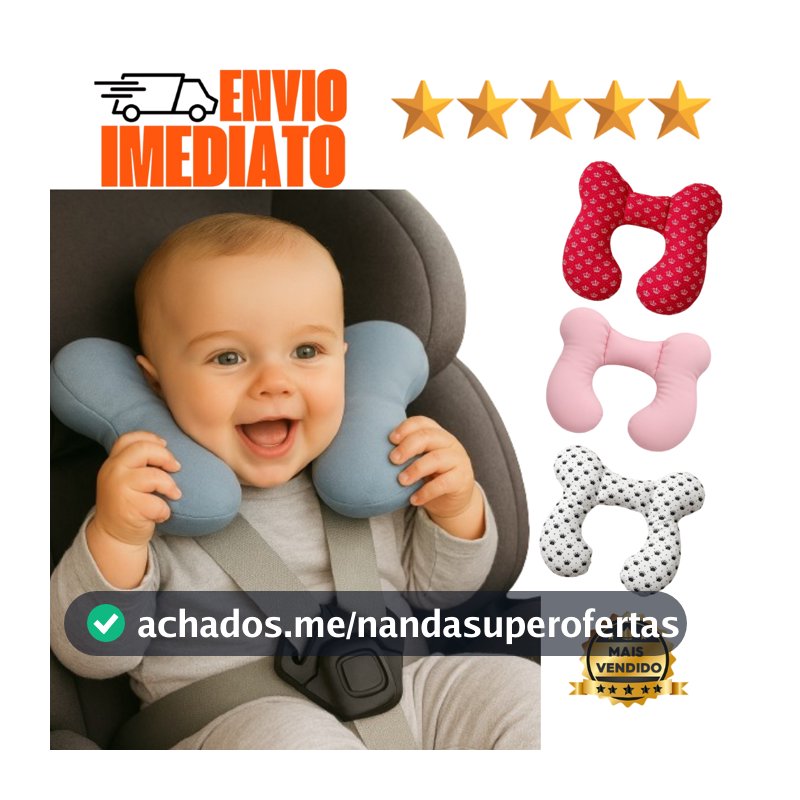 Almofada Para Pescoço Com Apoio Cabeça Bebe Cadeirinha