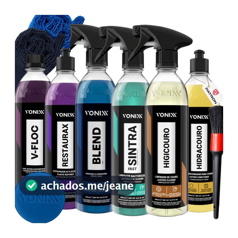Kit Lavagem Automotiva Completa Profissional Produtos Vonixx