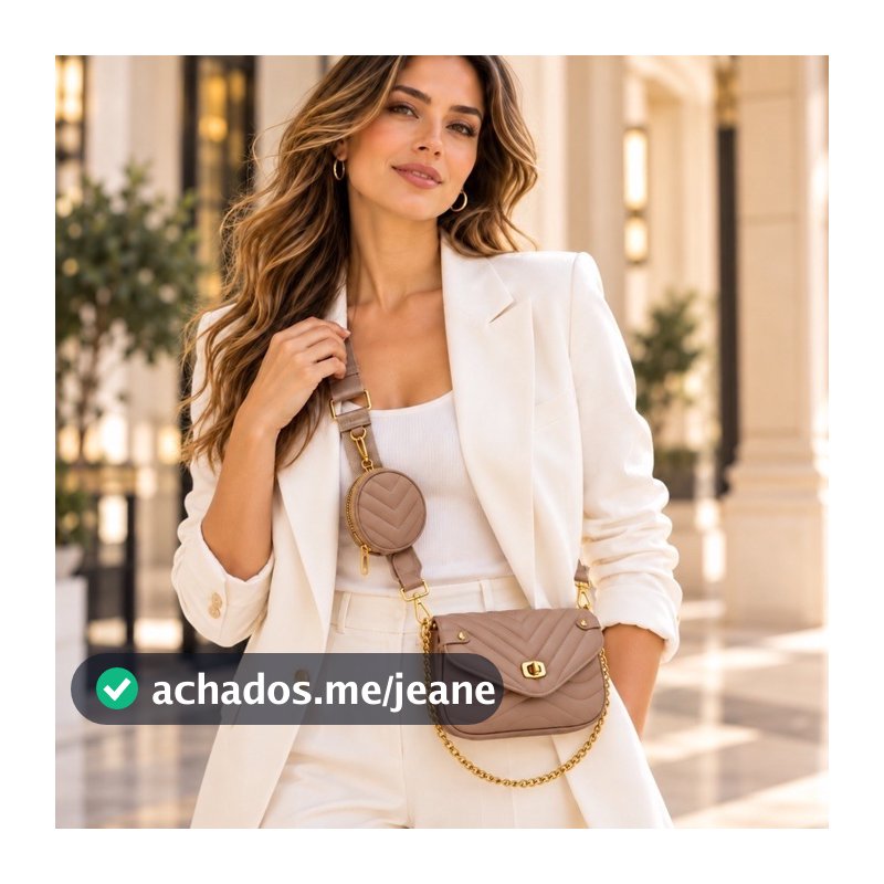Bolsa Feminina Pequena Premium com Corrente Dourada HL0033