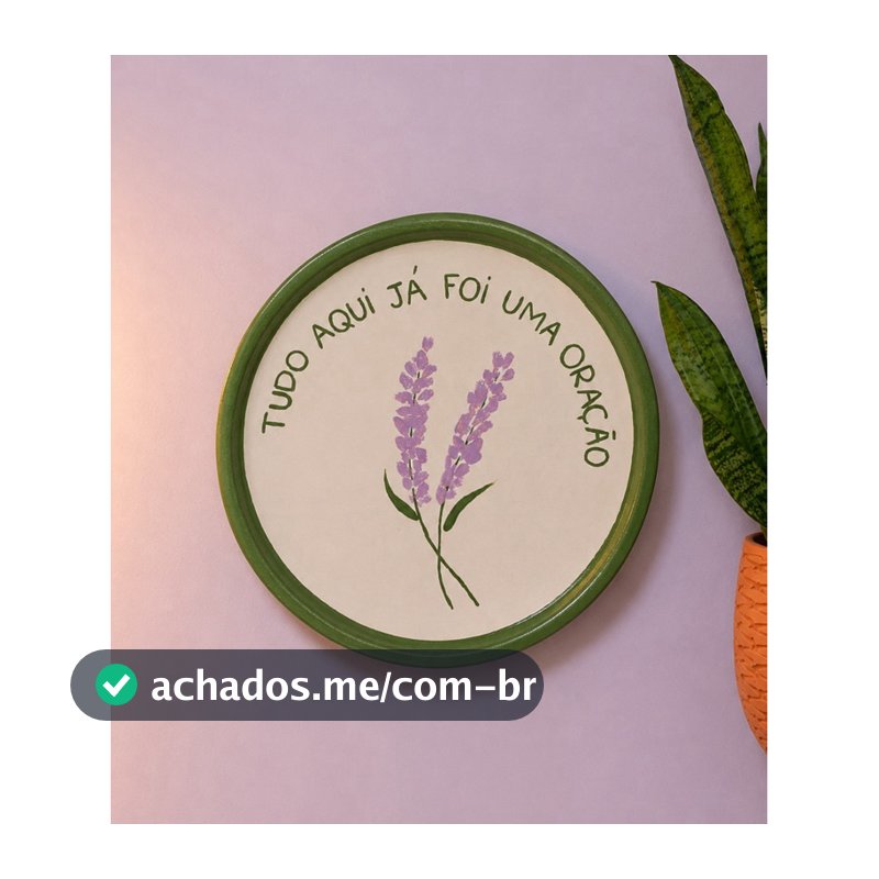 Prato decorativo de argila para parede | Tudo aqui já foi uma oração | 19 cm | decoração sala | Pratinho de parede