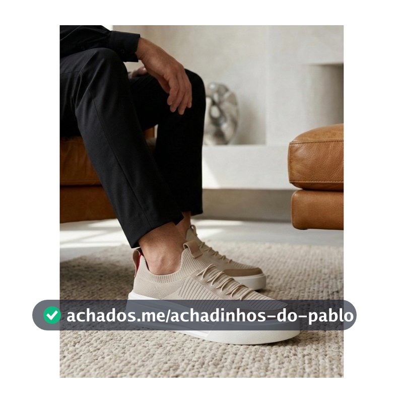 Tênis Masculino Cadarço Elástico Sapatênis Meia Knit Couro Sintético Tecido