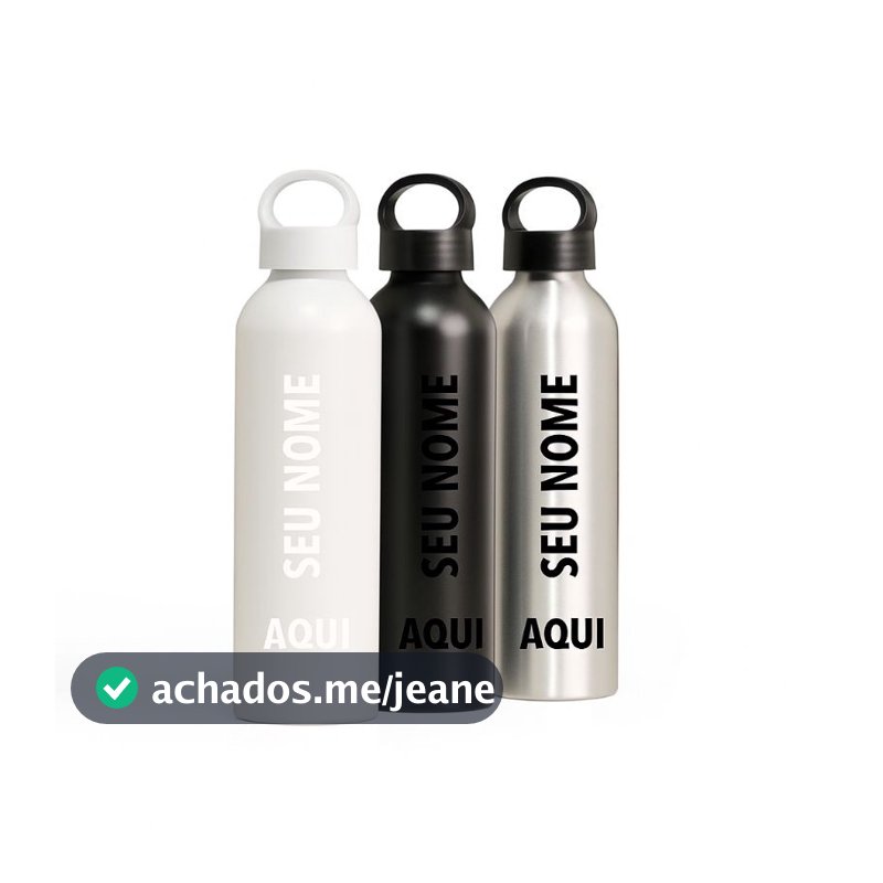 Garrafa Alumínio 630ml , Personalizada , Logo Nome E Profissões