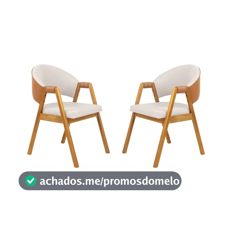 Kit 2 Cadeira de Jantar Estofada Litch - Wood Prime
