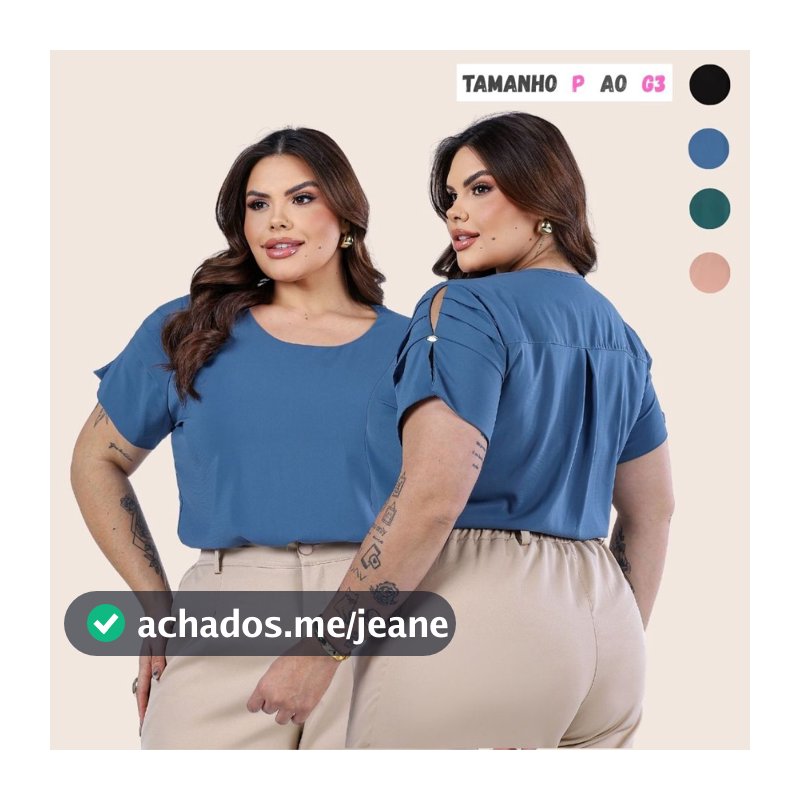 Blusa Elegante Plus Size  feminina Elegante Feminina Blusa Social Evangelica Fardamento do P ao G3