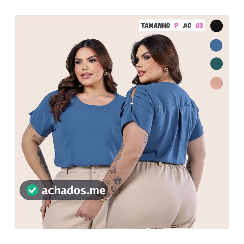 Blusa Elegante Plus Size  feminina Elegante Feminina Blusa Social Evangelica Fardamento do P ao G3