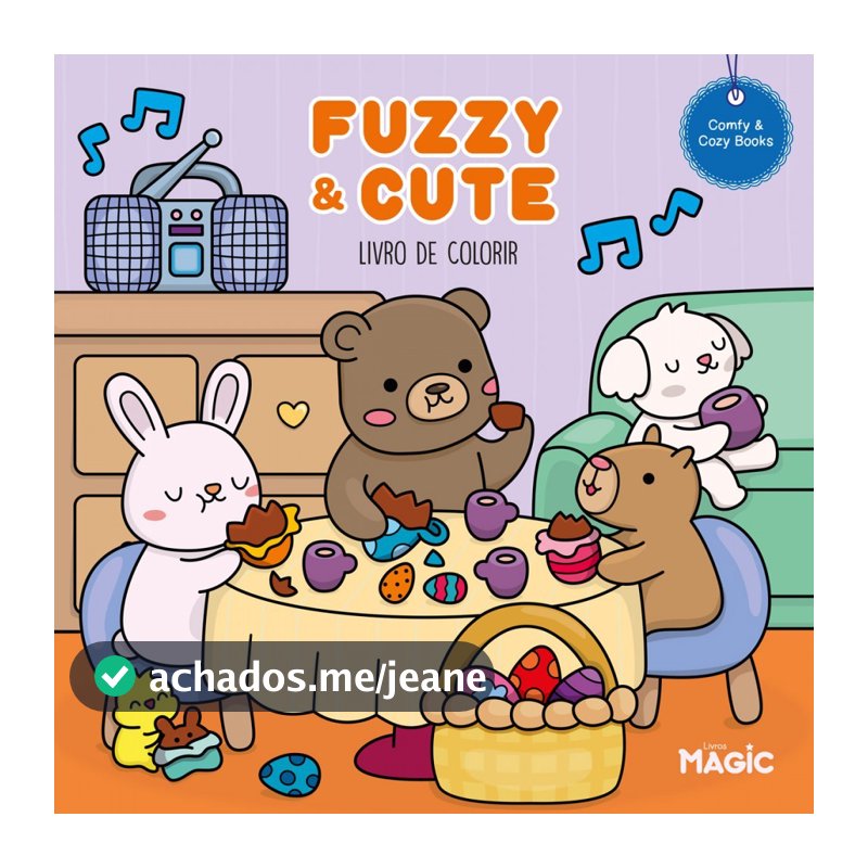 Livro De Colorir Tik Tok 24 Desenhos Fuzzy e Cute Folha 150 Gm²