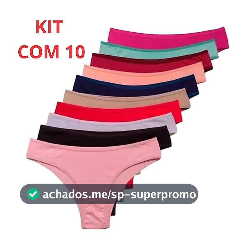 Kit Calcinhas Feminina Algodao Adulto ou Microfibra Conforto Calcinha Tanga