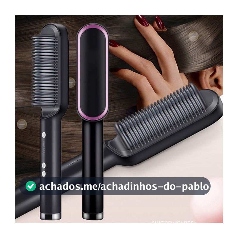 Escova Alisadora Bivolt 5 em 1 - Alisa, Hidrata, Modela, Alinha e Anti-Frizz