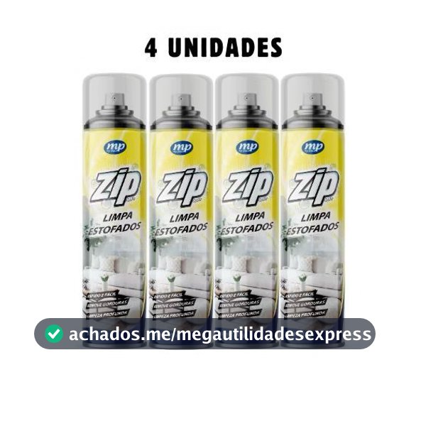 Espuma Spray Zip Clean 300ml Limpa a Seco Sofá, Estofado, Banco de Carro Limpeza Profunda