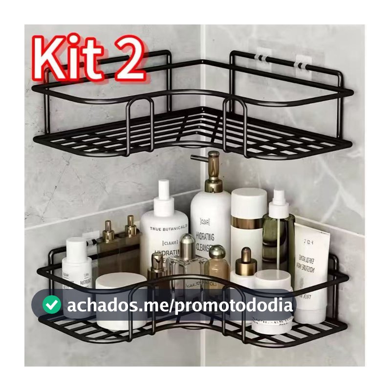 Prateleiras para Banheiro com Suporte e Alto Adesivos – Organizador de Shampoo, Sabonete, Cozinha e Lavanderia