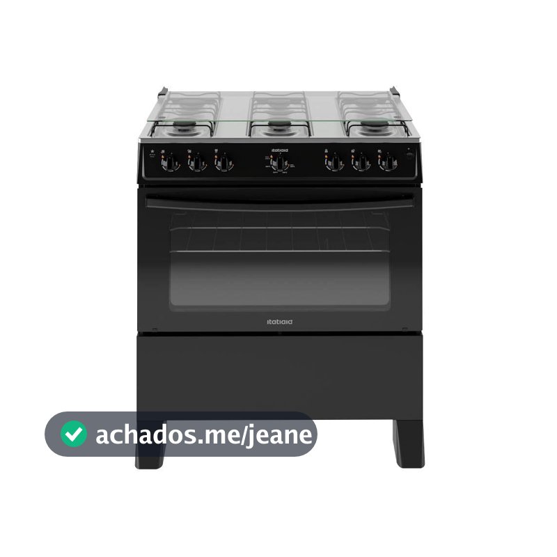 Fogão Itatiaia Star New Piso 6 Bocas Preto Mesa de Inox Bivolt 3700000474