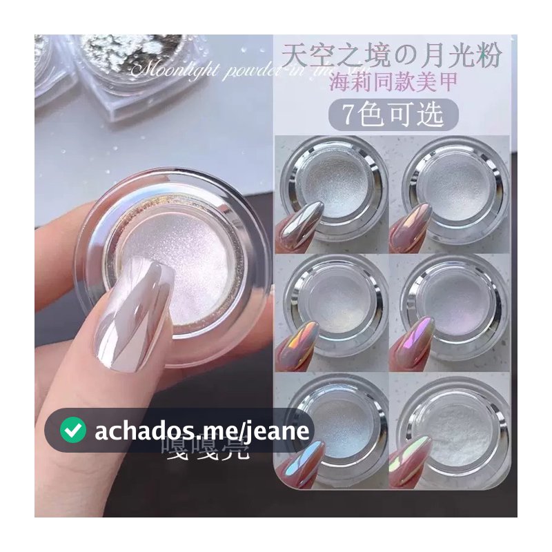 KIT 6 Pó Da Lua Para Unhas Sereia Perolado Pigmento Cromo Espelhado Aurora Boreal pronto entrega