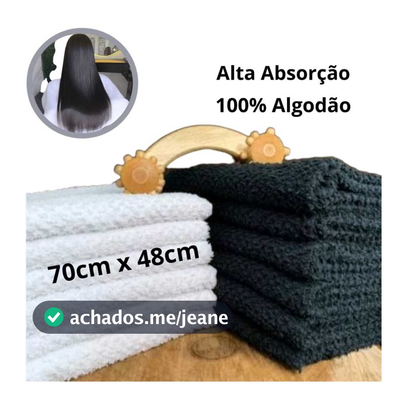 Kit 24/18/12/6 Toalhas de Rosto, Salão, Barbearia, Estética Mafratex 70cm x 48cm Branca Preta