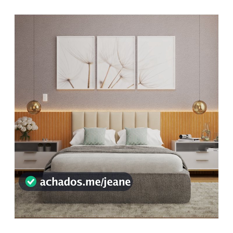 Kit 7 Cabeceiras Cama Box Casal Modulada C/ Dupla Face Retangular + 6 Ripados MDF Fácil Instalação