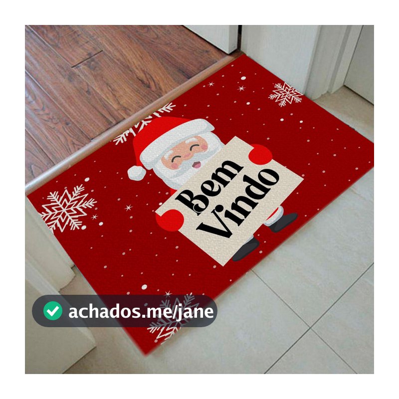 Tapete Capacho Natalino Antiderrapante | Decoração de Entrada Natal
