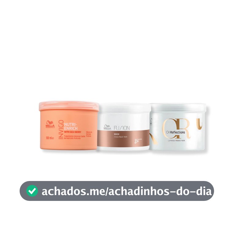 Kit Wella - ( Máscara 500g Enrich , Máscara 500g Fusion e Máscara 500g Oil Reflections )