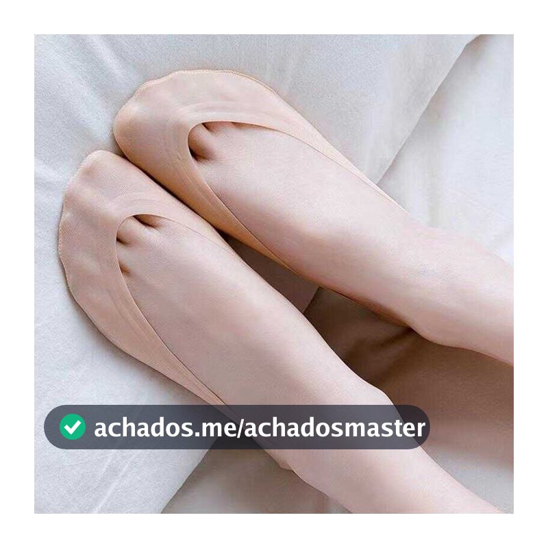 5-10 pares de meias curtas ultrafinas, respiráveis e invisíveis de seda gelada; meias curtas de silicone antiderrapant