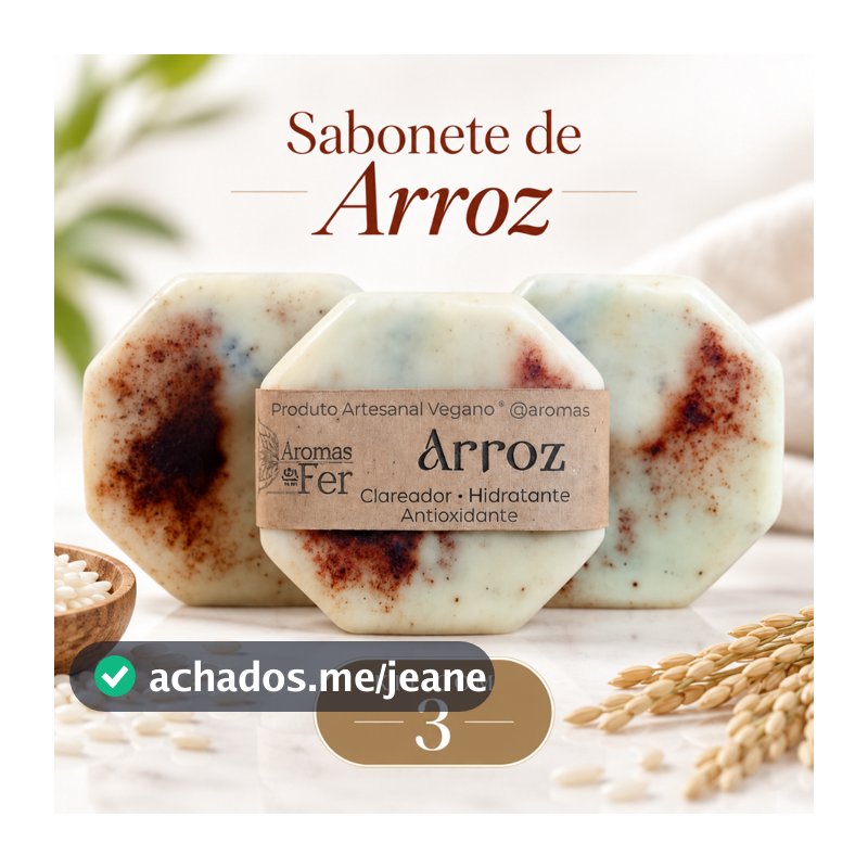 Kit Sabonete Facial de Arroz Vegano e Clareador de Manchas Artesanal Esfoliante