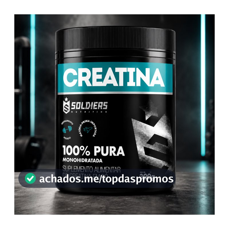 Creatina 300g Suplemento Monohidratada em Pó 100% Pura Importada - Soldiers Nutrition