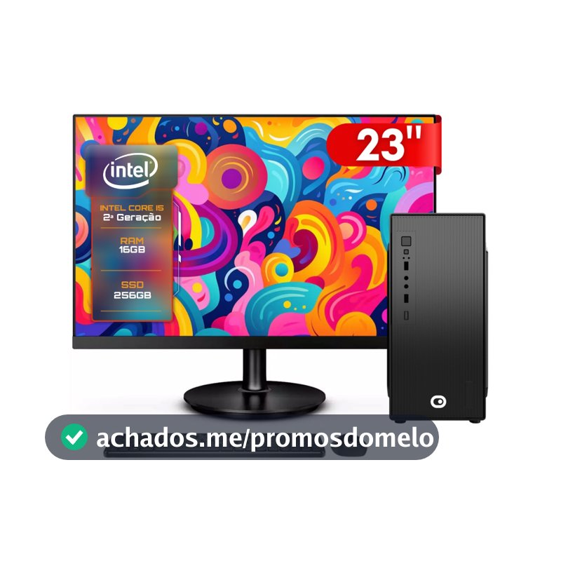 Computador Completo 2Eletro Fast Intel Core i5, 16GB, SSD 256GB, Monitor 23" Full HD CD2E-0131FA
