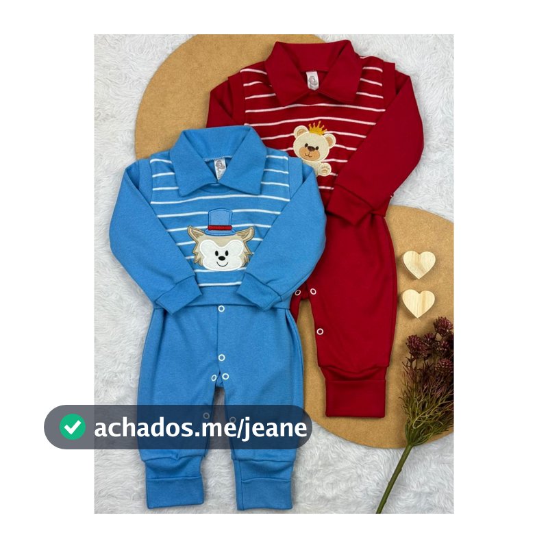 KIT 2 Macacão com Colete MASCULINO Bebê Recem nascido