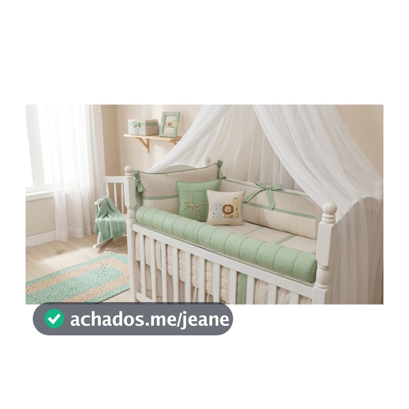 Kit Berço Americano Menino Safari Bita Verde Erva Doce 11 Peças
