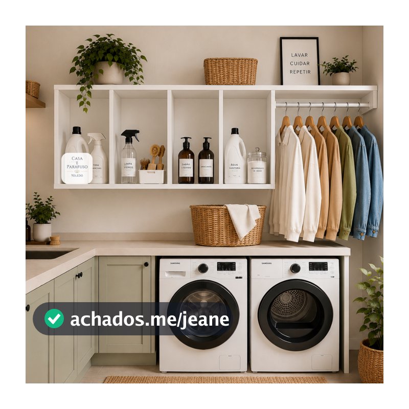 Nicho Organizador Para Quarto Lavanderia Com Cabideiro Suspenso- 95