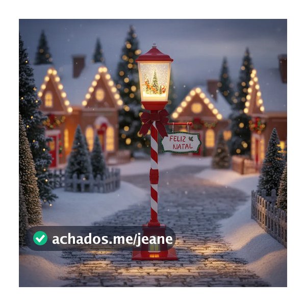 Poste Musical Natalino Vermelho Papai Noel  No Trenó 157cm Decoração Natal