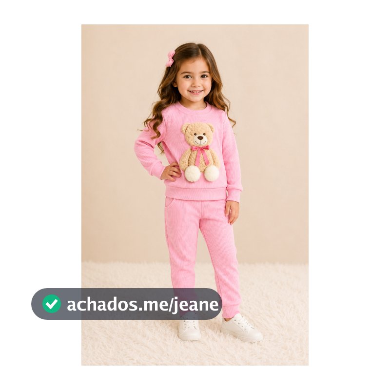Conjunto infantil ursinho para meninas inverno