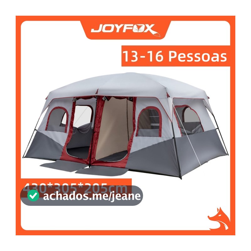 Barraca Camping Familiar 13-16 Pessoas Grande Acampamento 430x305x205cm