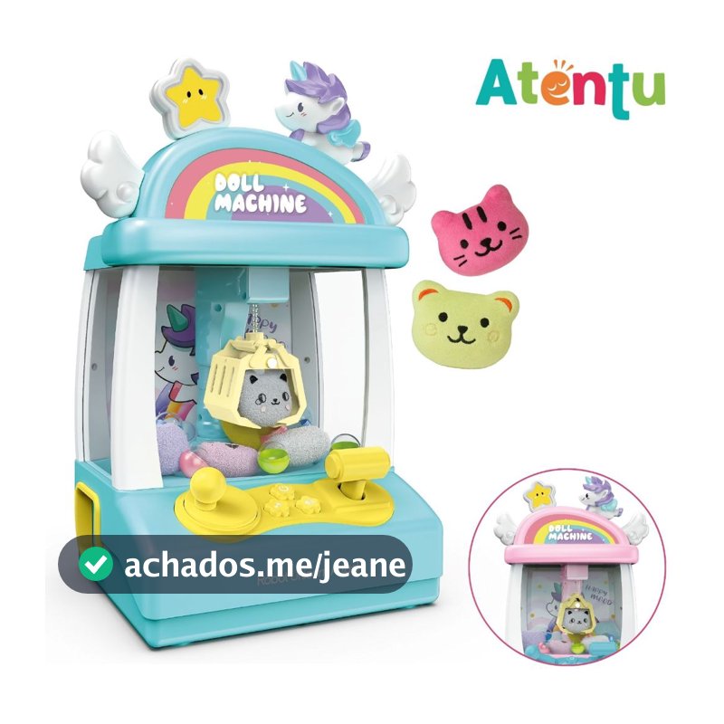 Máquina de Pegar Bichinho Mini Infantil Garra Diversão Brinde Música