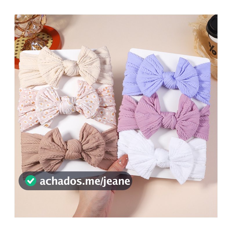 3 Pcs/Set Cute Solid Color Bow Headband for Baby Girls Bandana Headwear Toddler Elastic Kids Hair Accessories
