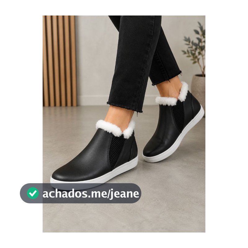 Tênis Botinha Feminino Bota Inverno Forrada Pelos Frio lã Peluciada Confortável 26ao39