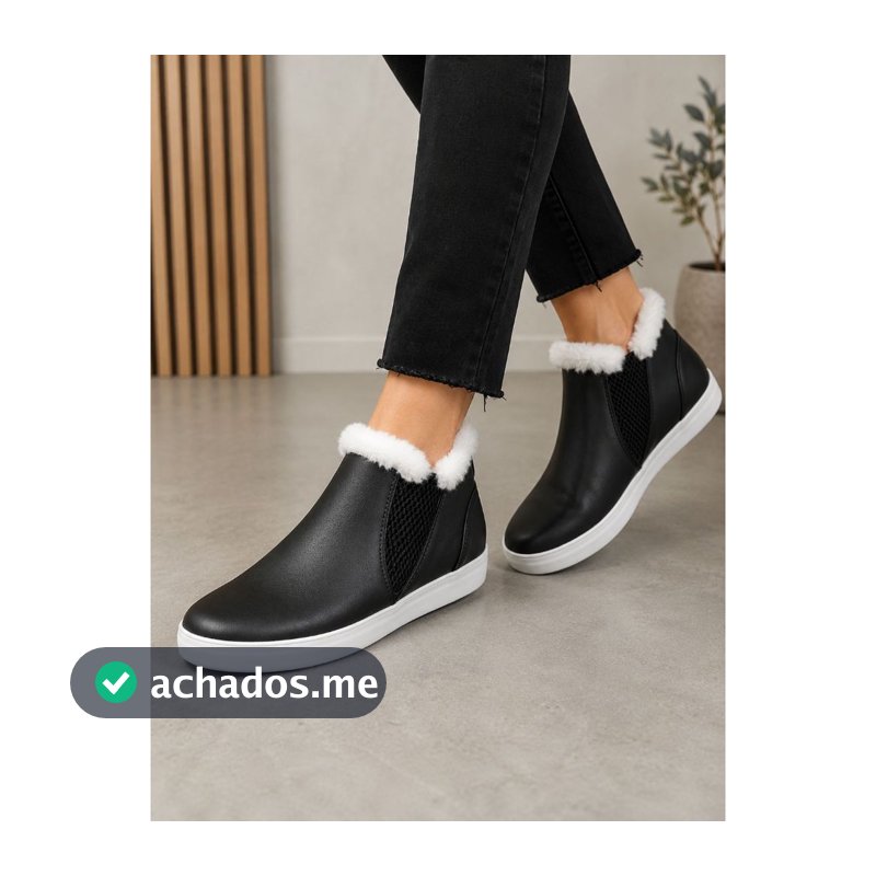 Tênis Botinha Feminino Bota Inverno Forrada Pelos Frio lã Peluciada Confortável 26ao39