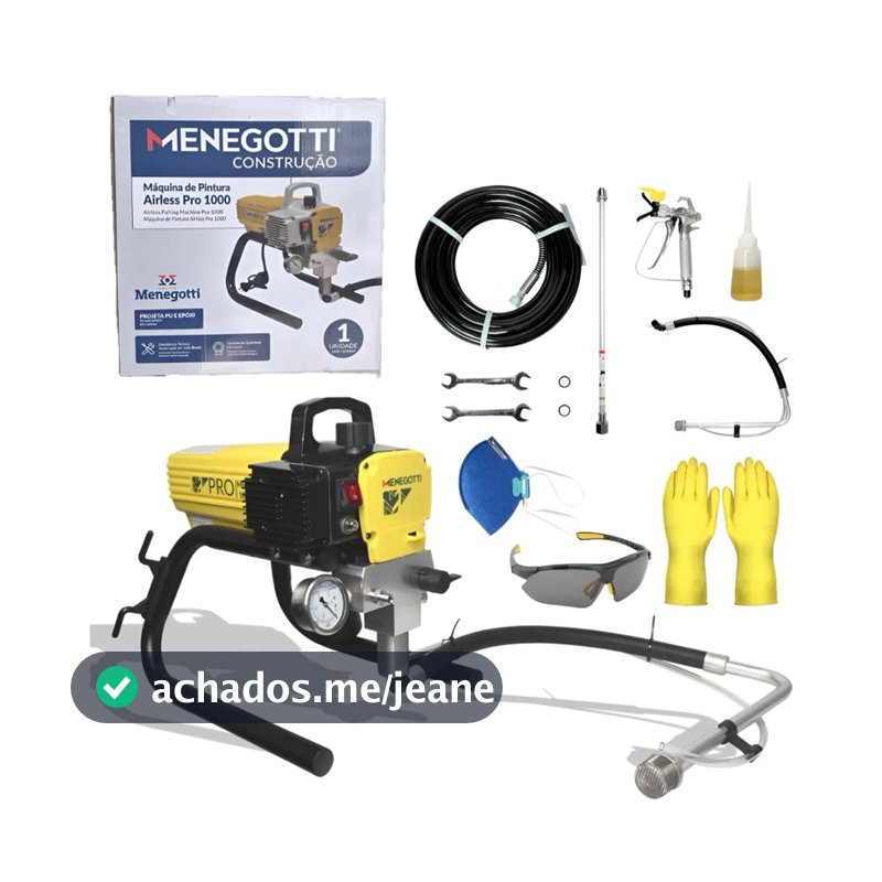 Airless Máquina de Pintura Menegotti Profissional 1000w + Kit Completo