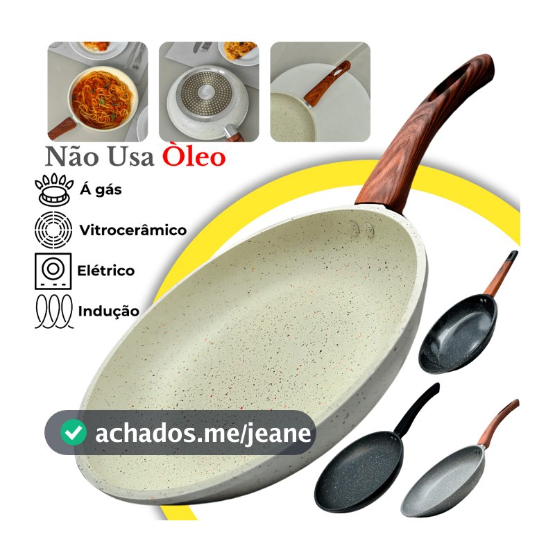 Frigideira Ceramica Antiaderente Fogão Cooktop Indução Gás Elétrico Grande Profissional Premium