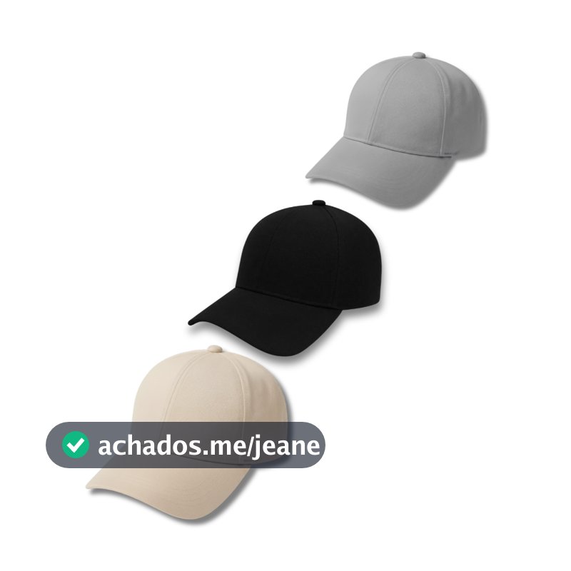 Kit 3 Bonés Liso Básico Adulto Aba Curva Masculino e Feminino Super Leve