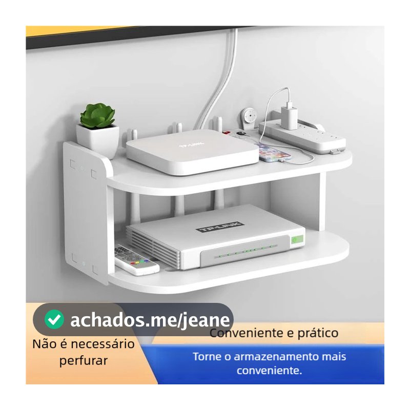 Prateleira MDF Para Roteador Aparelho de TV Modem Video Game Fixada Na Parede Suporte Invisivel Suporta