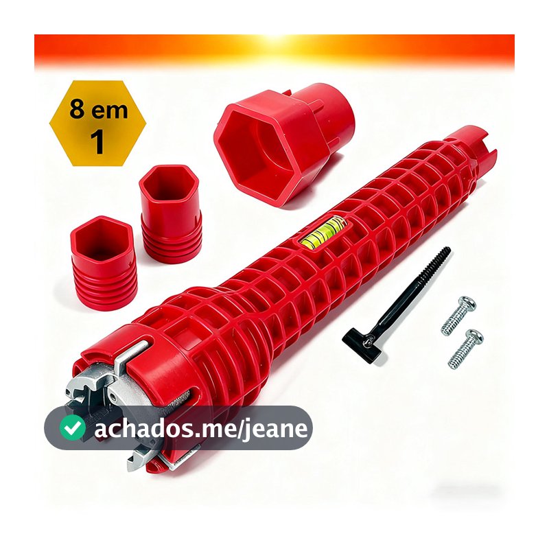 Chave Hidráulica 8 em 1 Chave Para Apertar Cano Pia Troca Torneiras Chave de Pia Multifuncional
