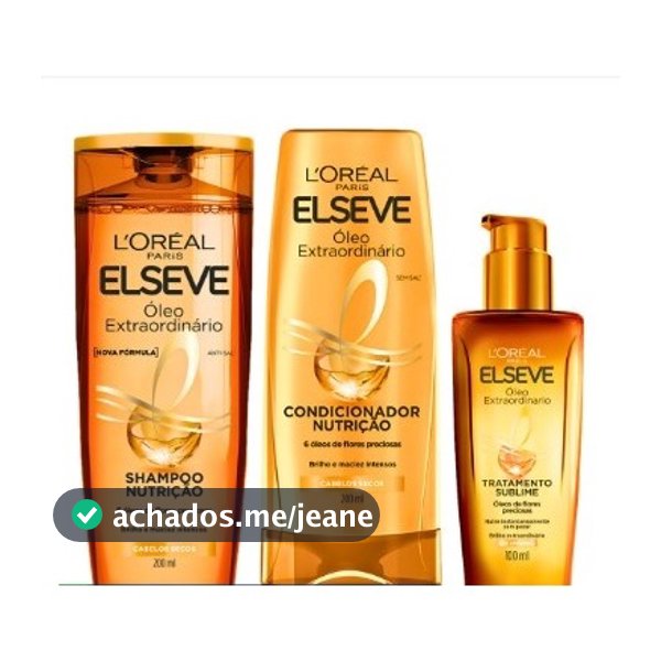 Kit Loreal Óleo Extraordinario Shampoo + Condicionador + Óleo Capilar Elseve
