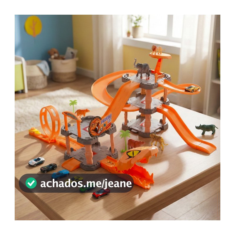 Brinquedo Pista Serpente Com Garagem 6 Carrinhos E Acessórios Dm Toys