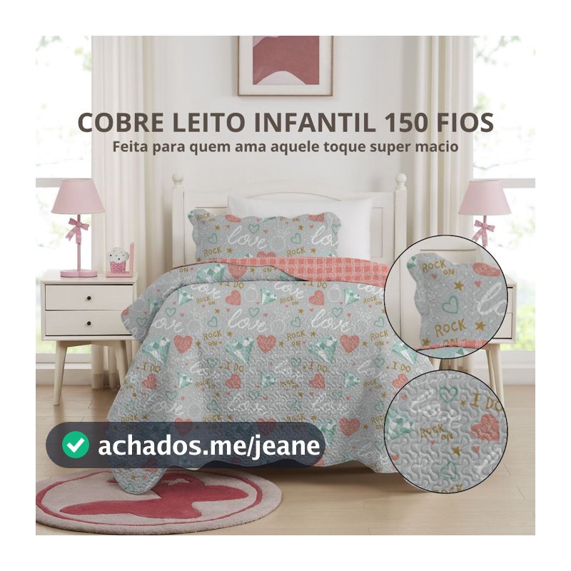 Colcha Cobre Leito Infantil Menina Menino Solteiro 2 Peças Estampas Exclusivas Matelassê Bouthis