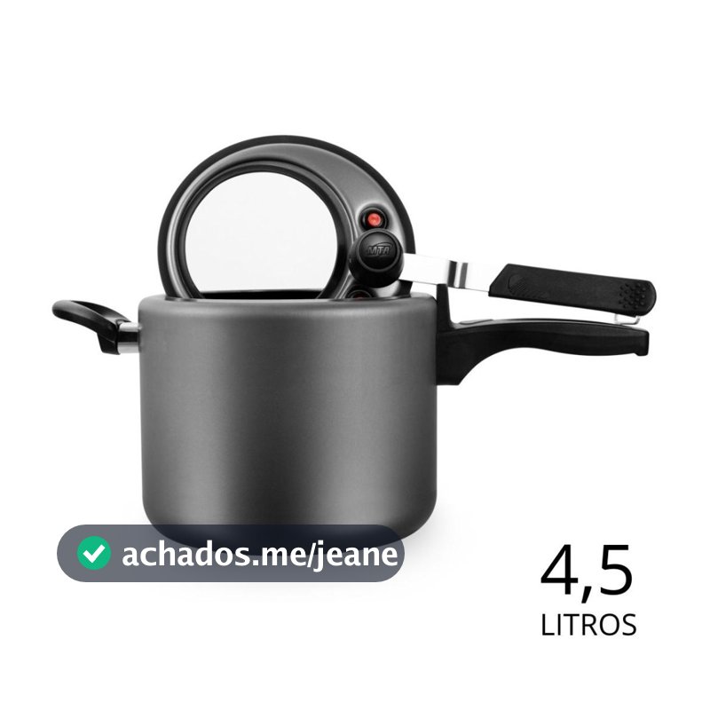 Panela de Pressão 4,5L Antiaderente Com Visor Superior Grande MTA Grafite/Cereja/Baunilha