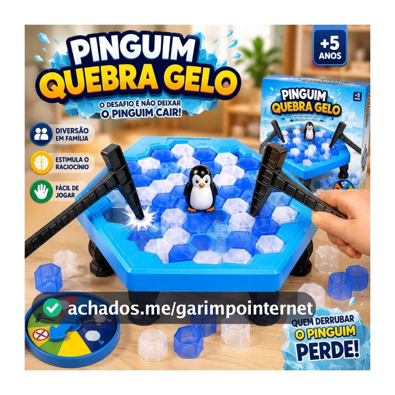Jogo Pinguim Quebra Gelo Numa Fria Brinquedo Infantil Jogo de Mesa Educativo Diversão em Família Presente Crianças