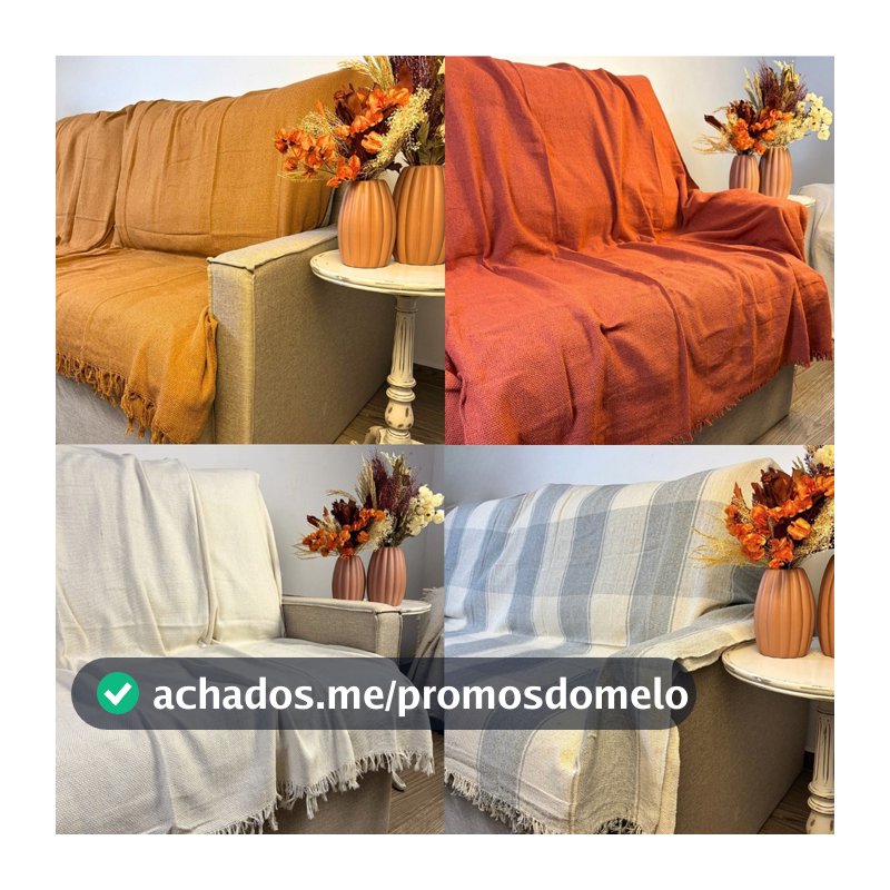 Manta Sofá 400x180mts Decorativa 4 Lugares King Gigante 100% Algodão Tipo Capa Luxuosa