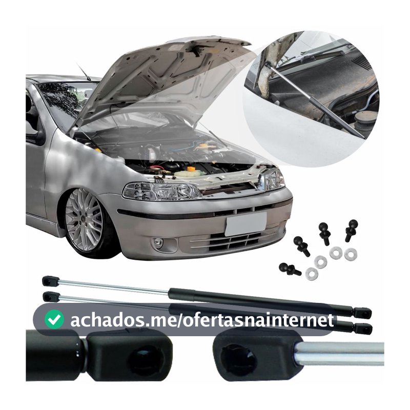 Kit Adaptação Amortecedor Duplo Capô Palio Weekend Strada Siena G2 Elimina Vareta