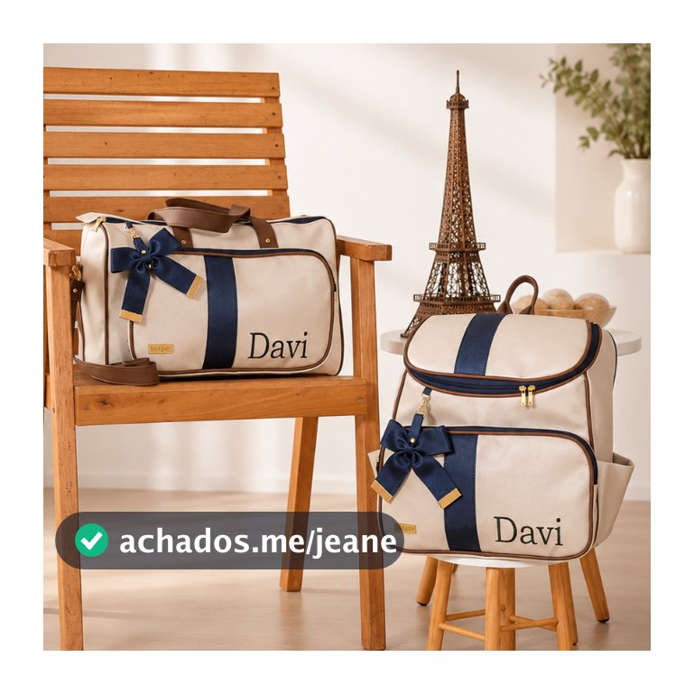 Kit Bolsa Maternidade Menino/Menina Personalizado - 02 Peças