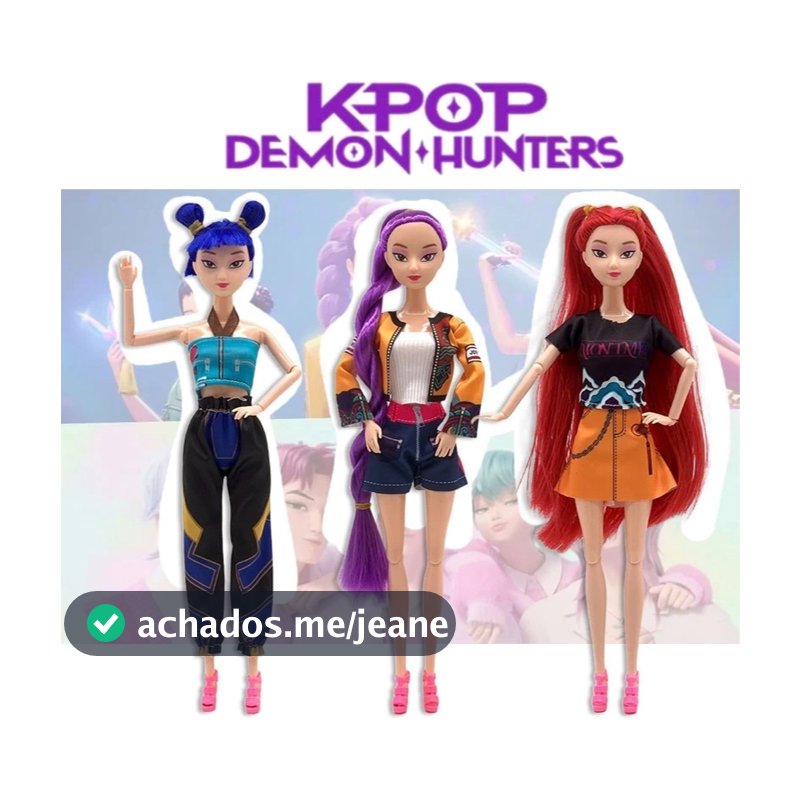 Boneca KPop Demon Hunters 30cm com Articulações Móveis Musical