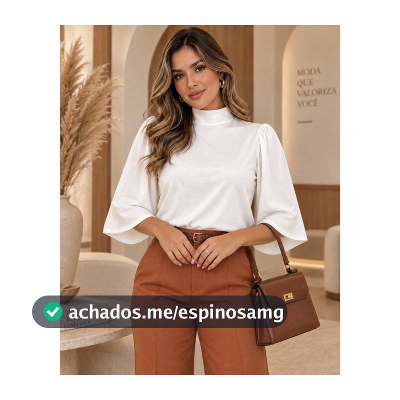 Blusa Manga Flare 3/4 Estampa Pied Poule Elegante Blusa Morcego Feminina Bata Soltinha Com Gola